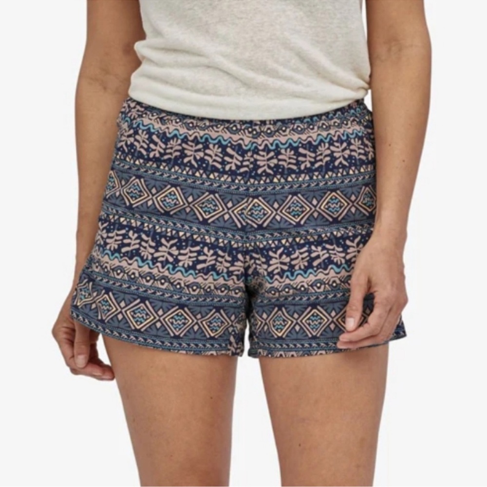 Patagonia Blue Patterned Women Shorts